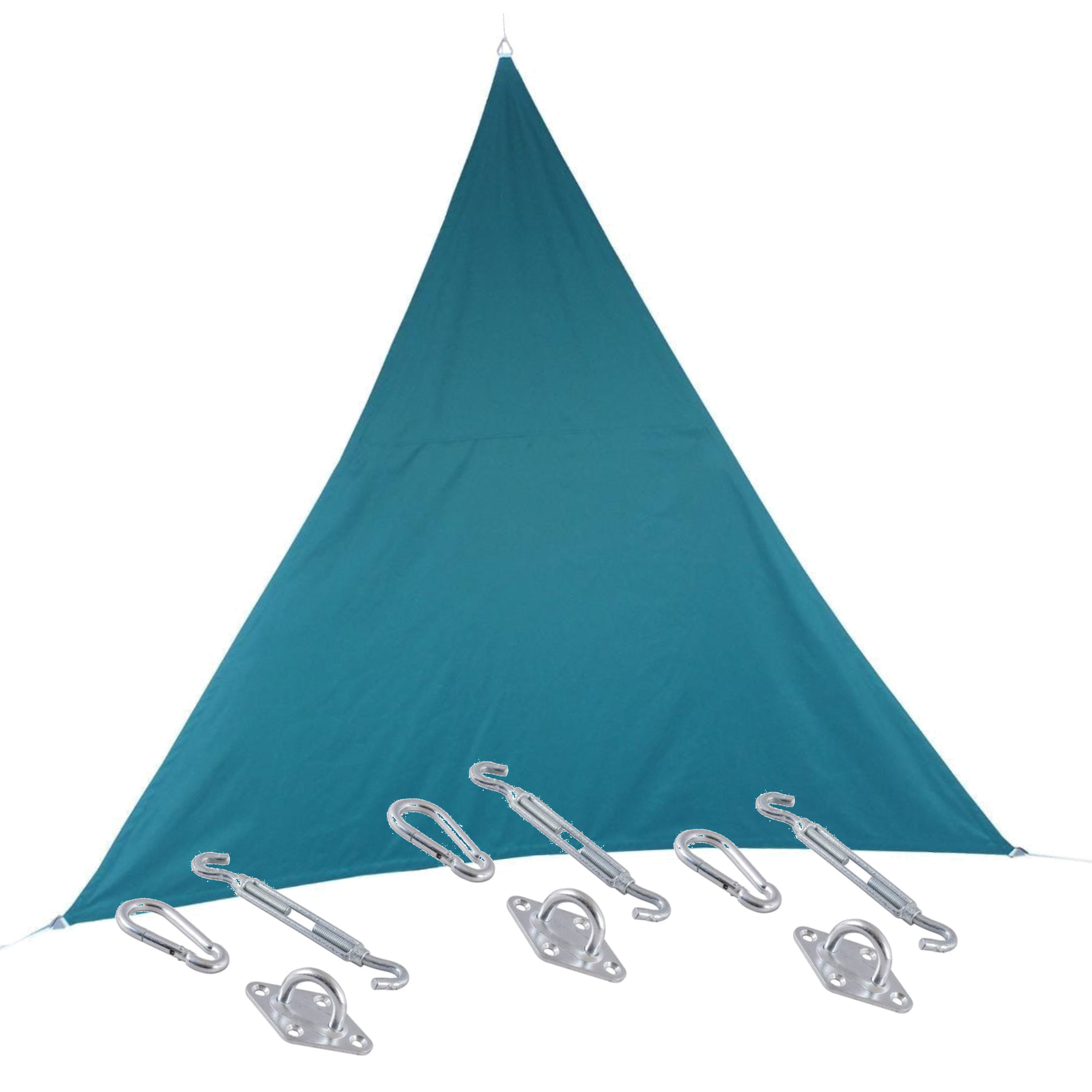 Premium kwaliteit schaduwdoek-zonnescherm Shae driehoek blauw 3 x 3 x 3 meter met ophanghaken