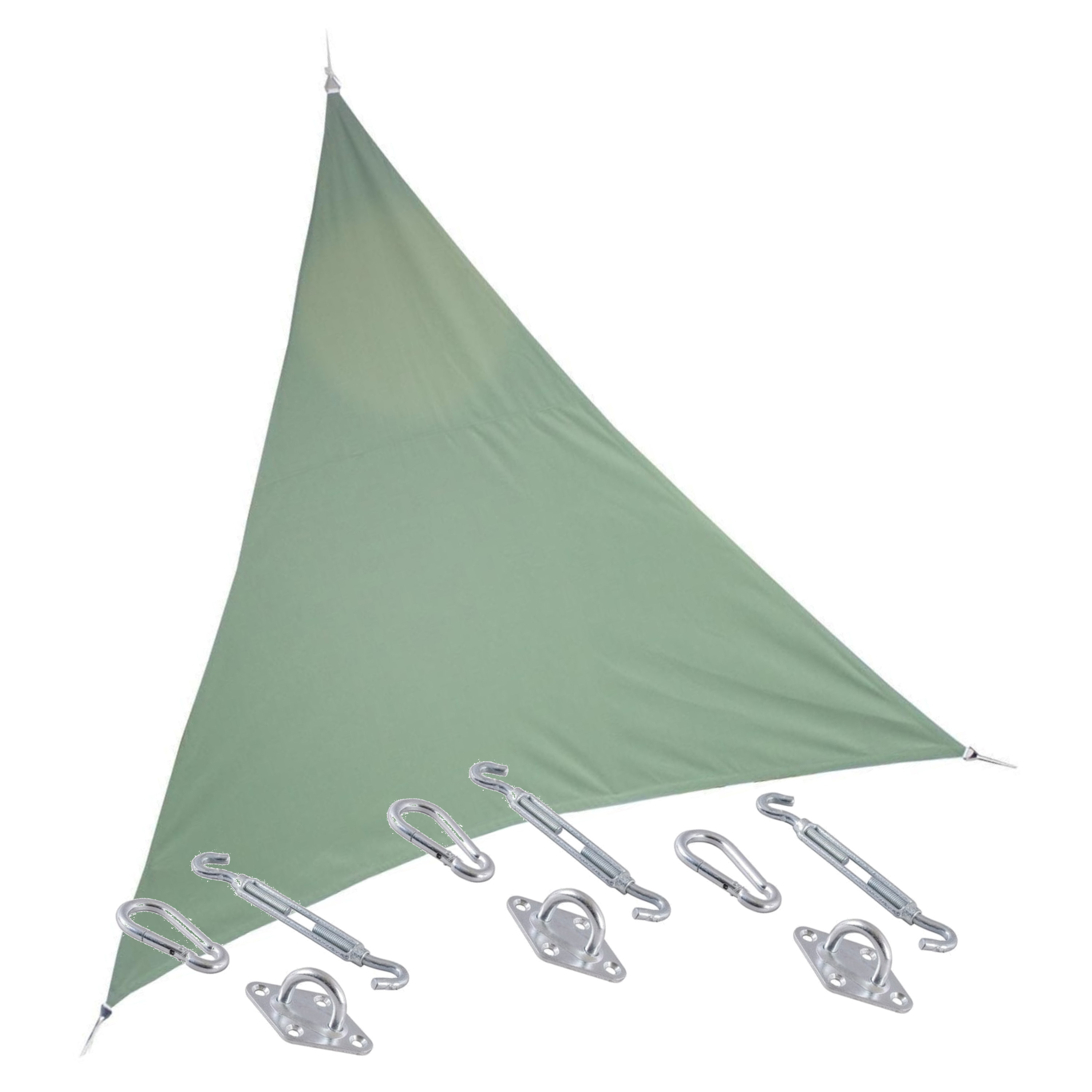 Premium kwaliteit schaduwdoek-zonnescherm Shae driehoek groen 3 x 3 x 3 meter met ophanghaken