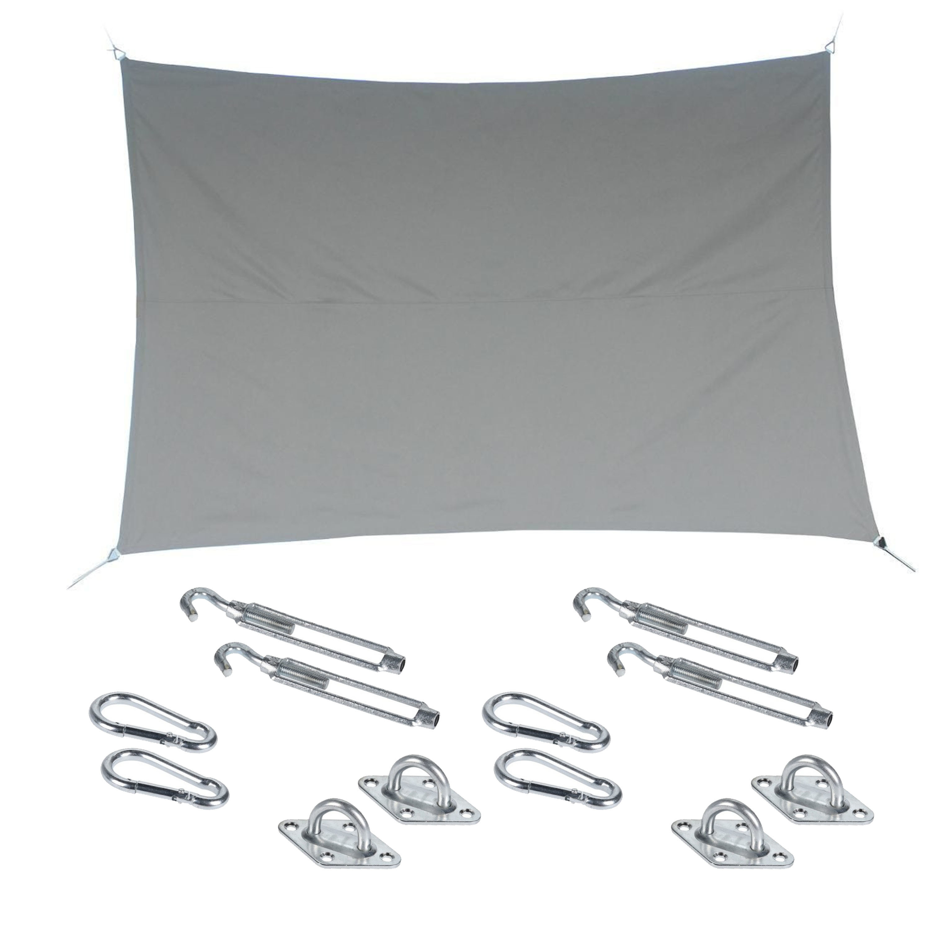 Premium kwaliteit schaduwdoek-zonnescherm Shae rechthoekig beige 2 x 3 meter met ophanghaken