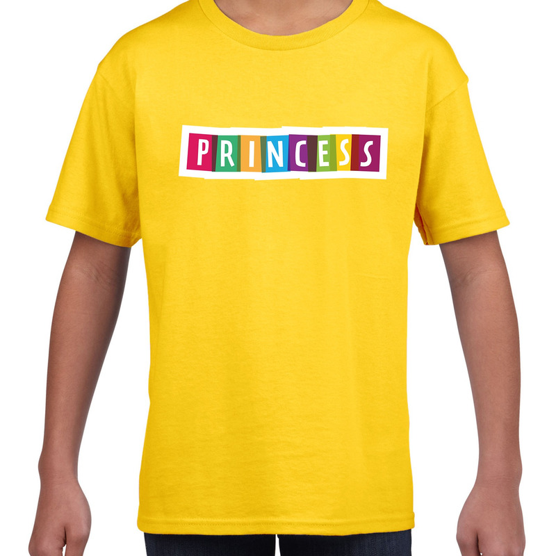 Princess fun t-shirt geel voor kids