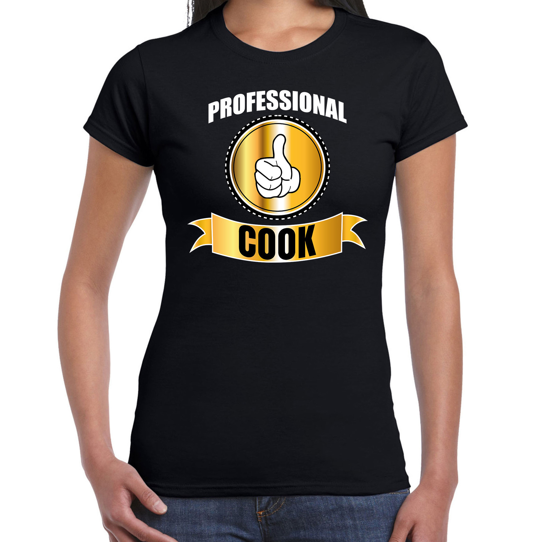 Professional cook-professionele kok t-shirt zwart dames Kok cadeau shirt