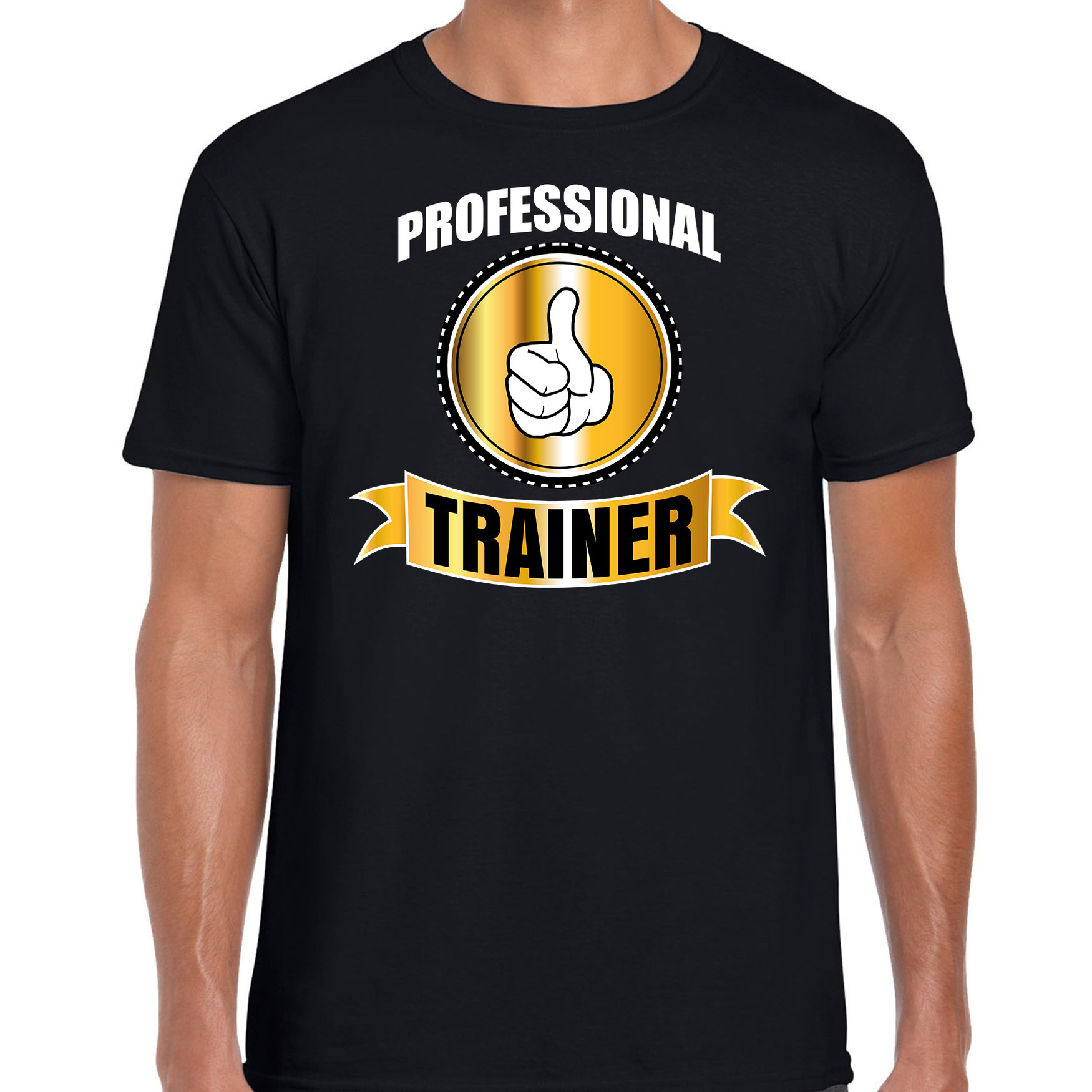 Professional-professionele trainer t-shirt zwart heren Trainer cadeau shirt