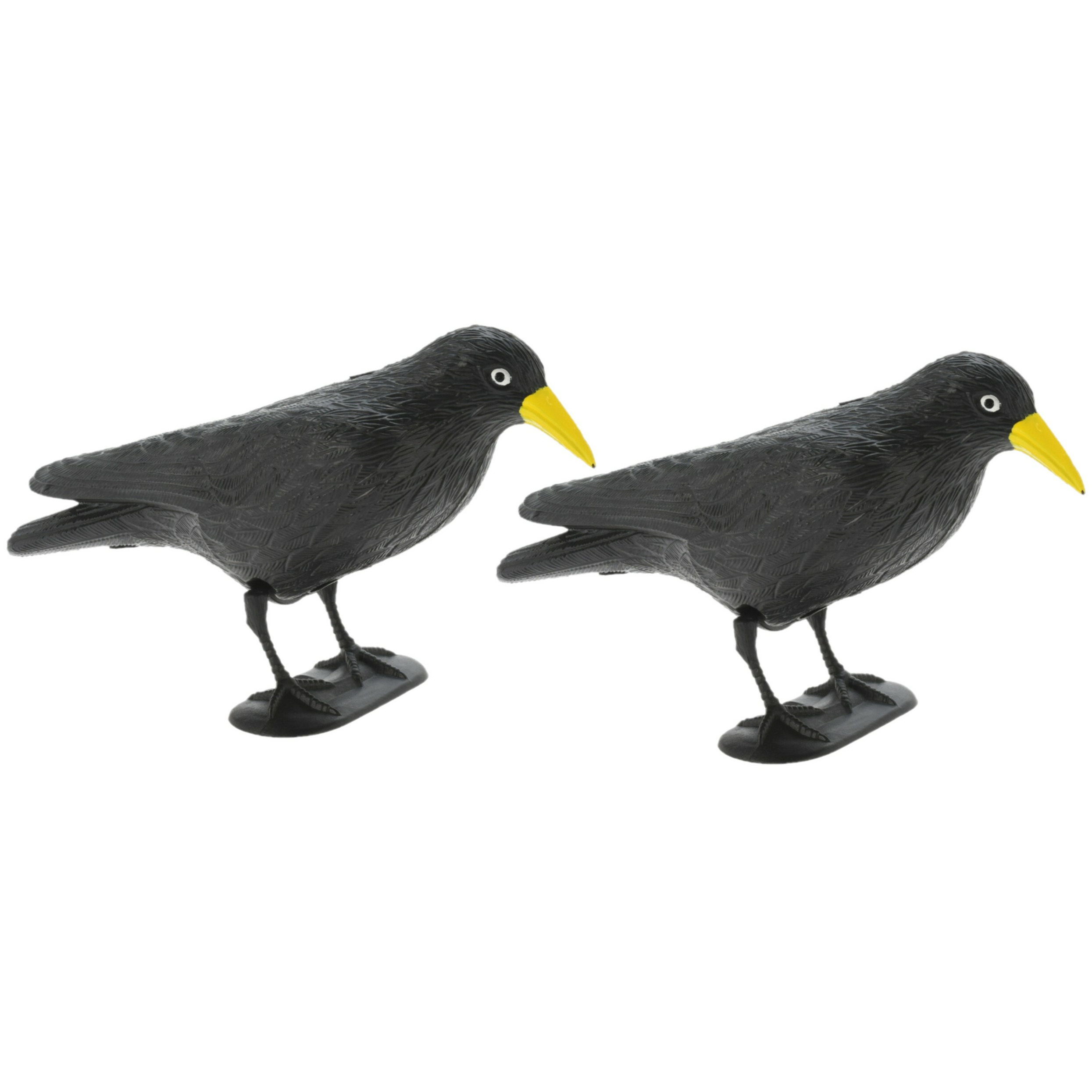 Raaf-kraai 2x zwart vogelverschrikker-vogelverjager 35 cm