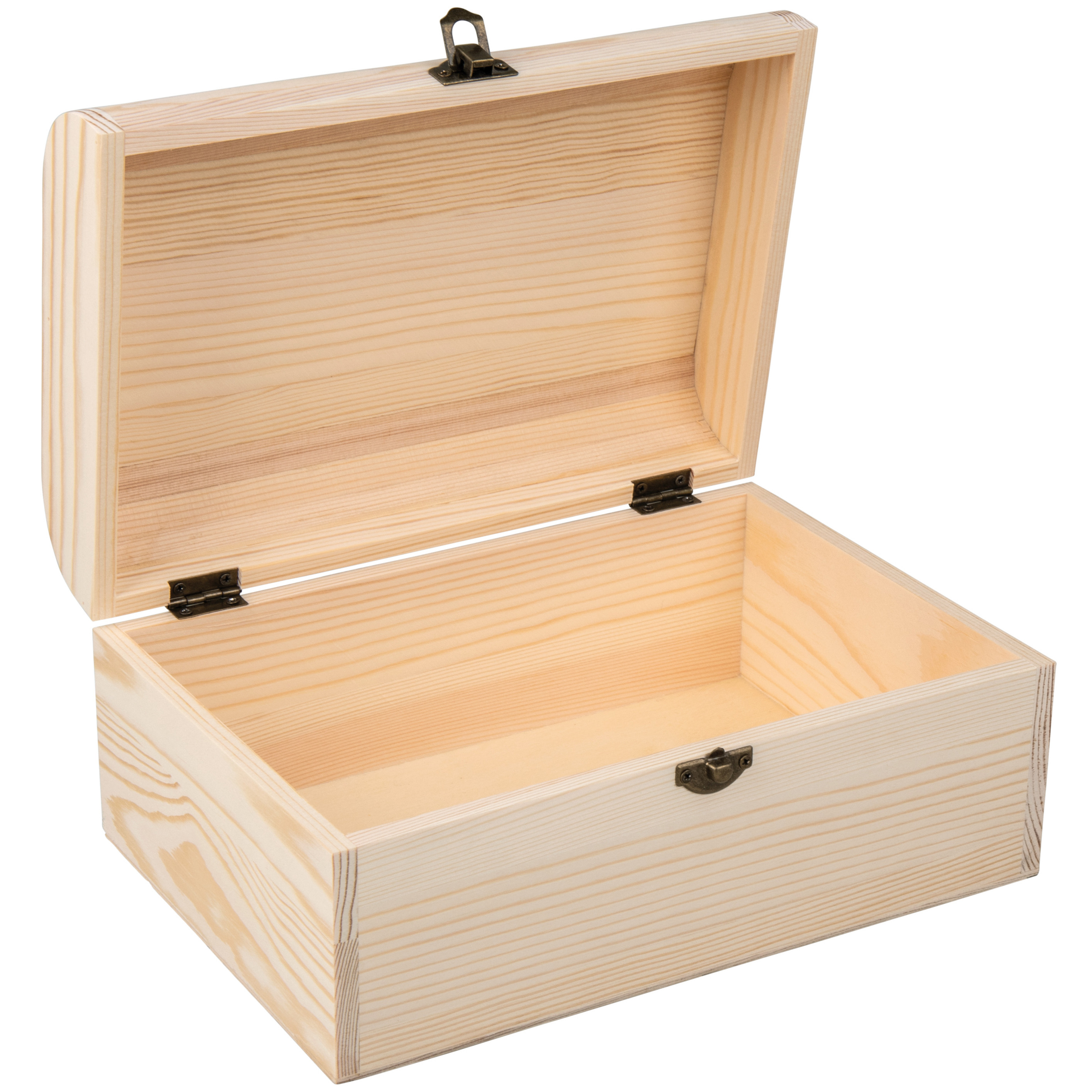 Rayher hobby Houten koffer kistje sluiting-deksel 24 x 16 x 11 cm opberg box