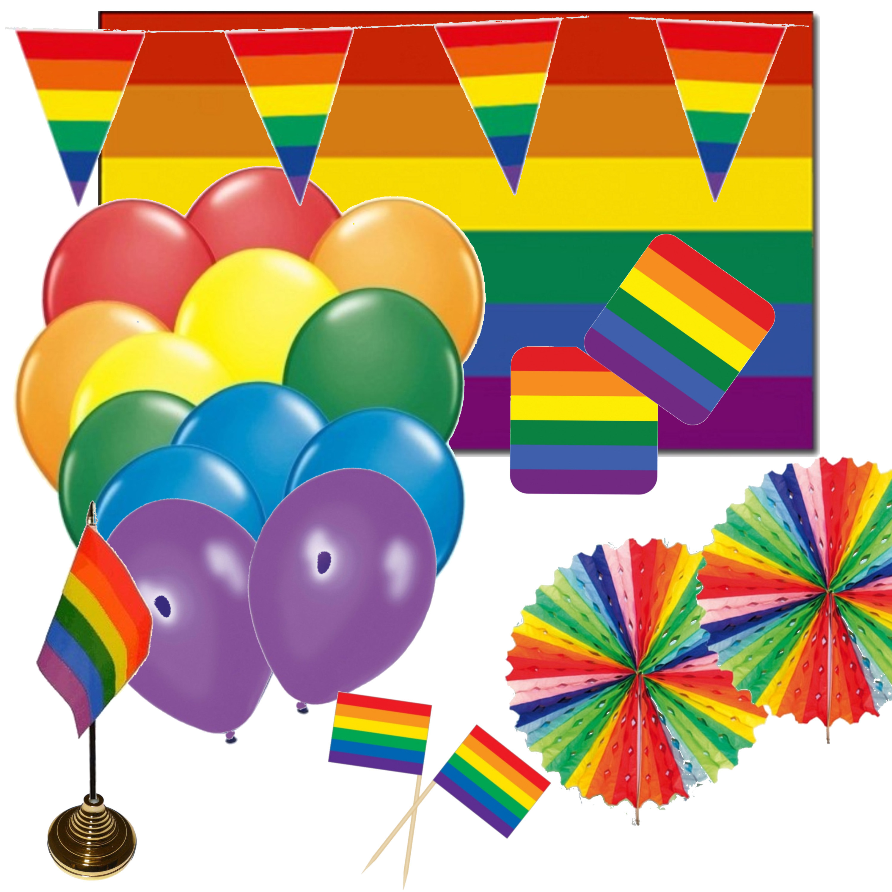 Regenboog decoratiepakket groot