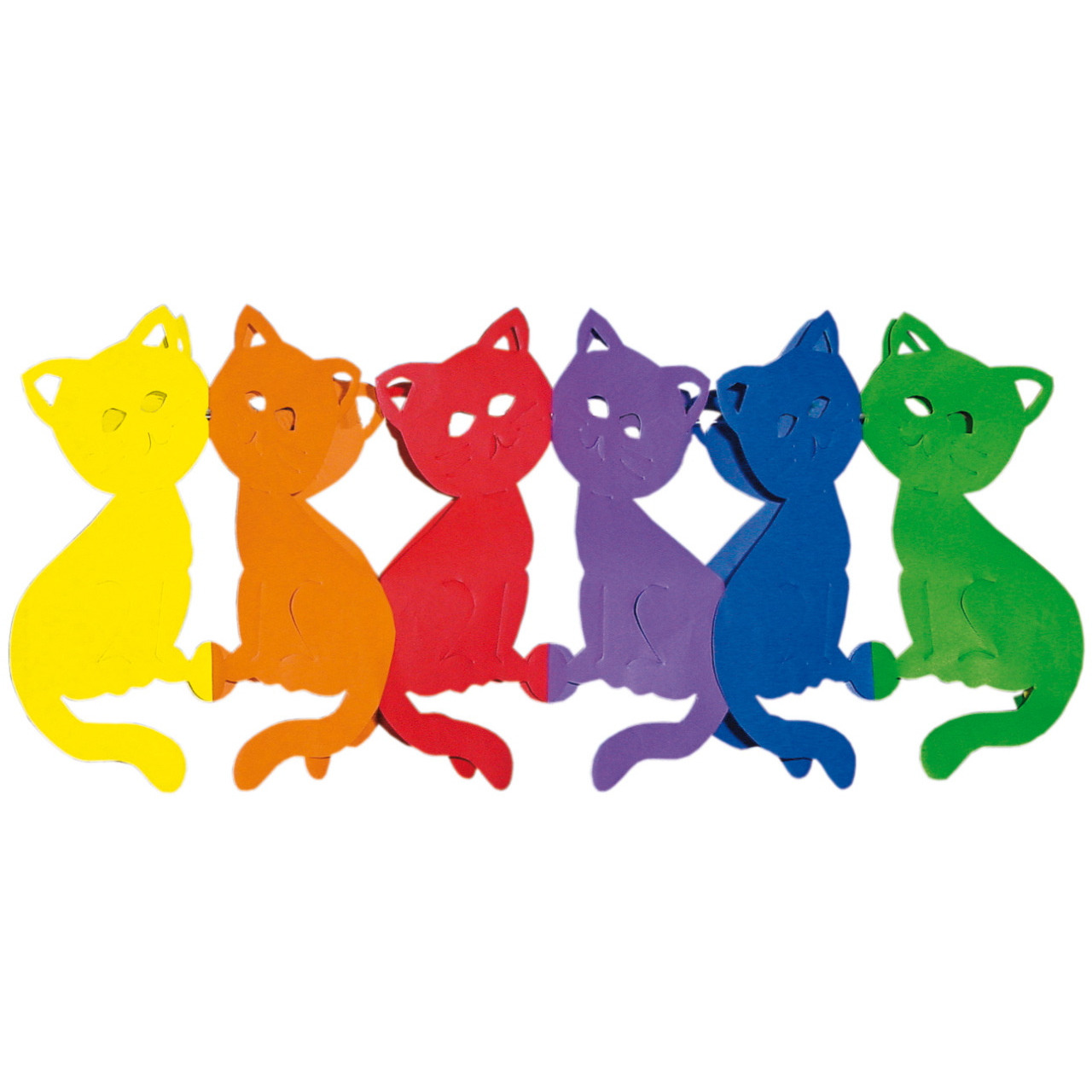 Regenboog verjaardagsslinger katten-poezen 3 meter
