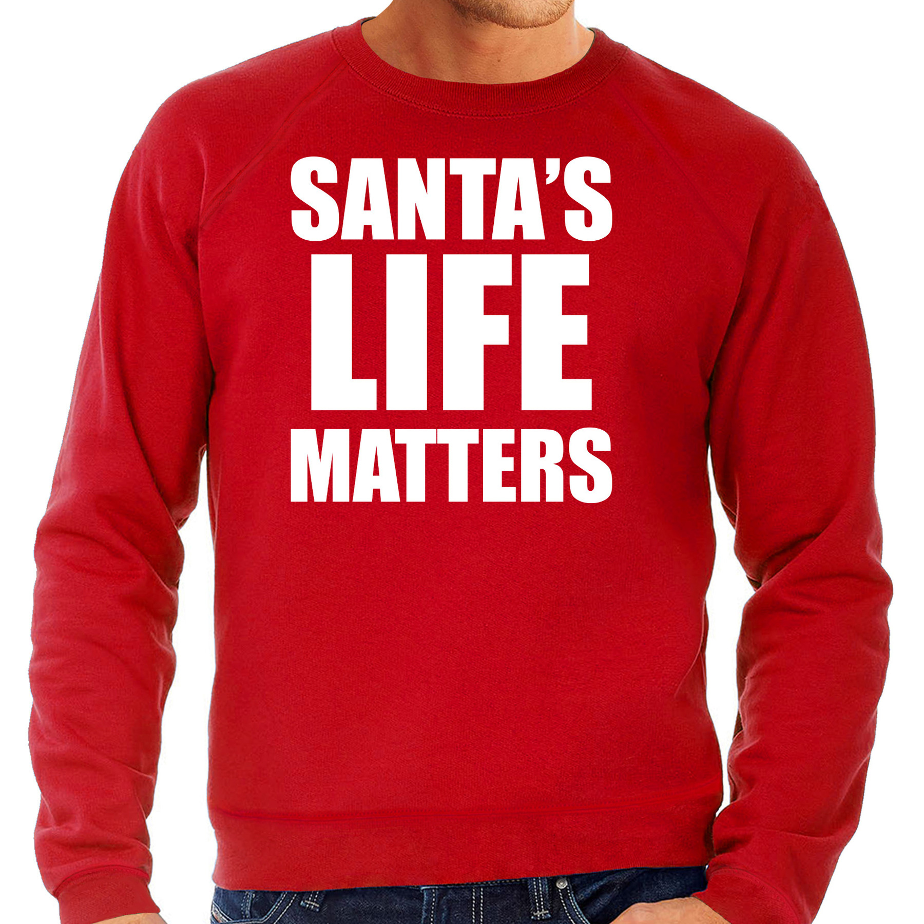 Rode Kersttrui- Kerstkleding Santas life matters voor heren