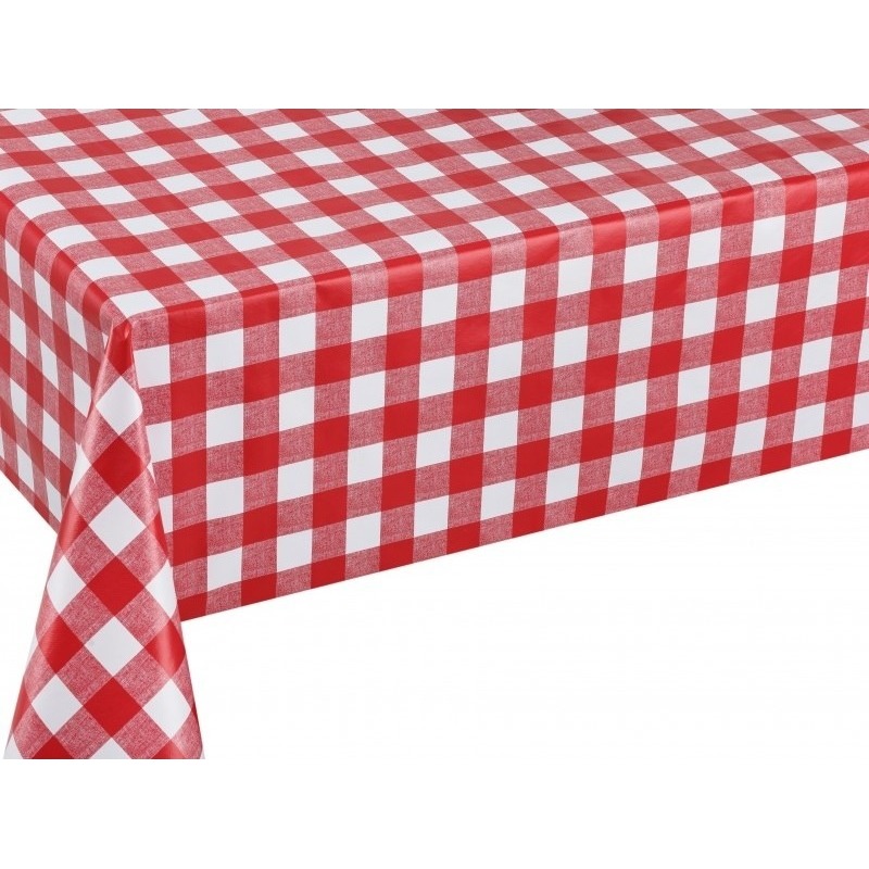 Rode tafelkleden-tafelzeilen ruitjes print 140 x 180 cm rechthoekig