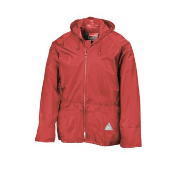 Rode waterdichte jas en broek voor volwassenen