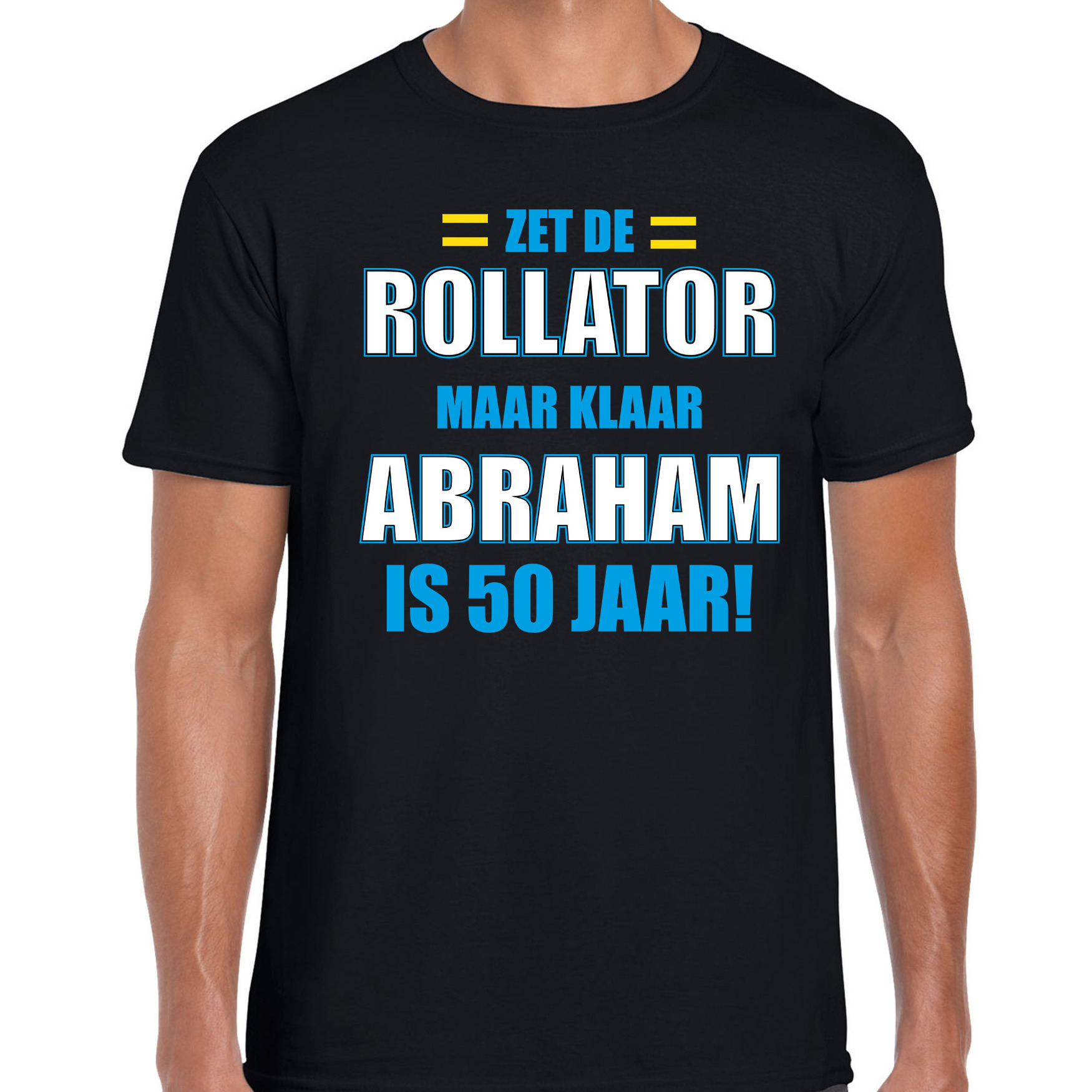 Rollator 50 jaar verjaardag t-shirt Abraham zwart heren cadeau shirt