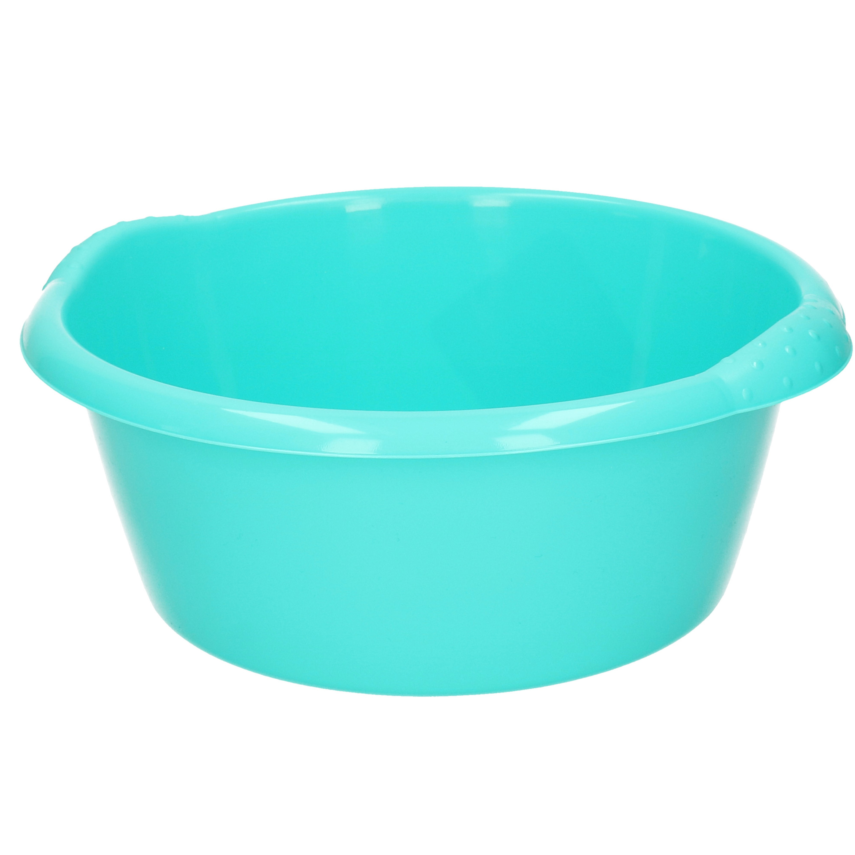 Rond afwasteiltje-emmertje turquoise blauw 3 liter 25 x 10,5 cm schoonmaakartikelen