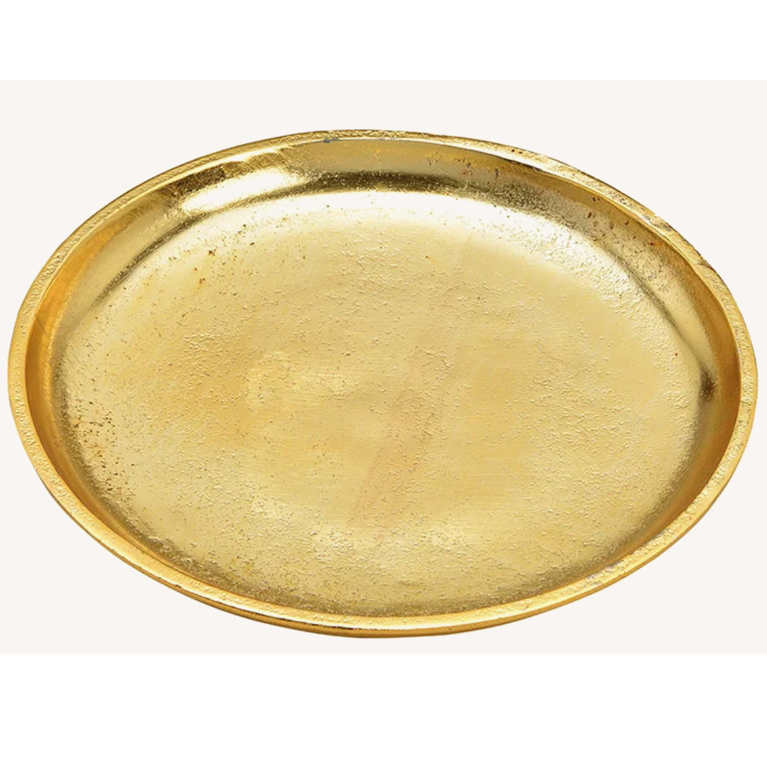 Rond kaarsenbord-kaarsenplateau goud van metaal 20 x 2 cm