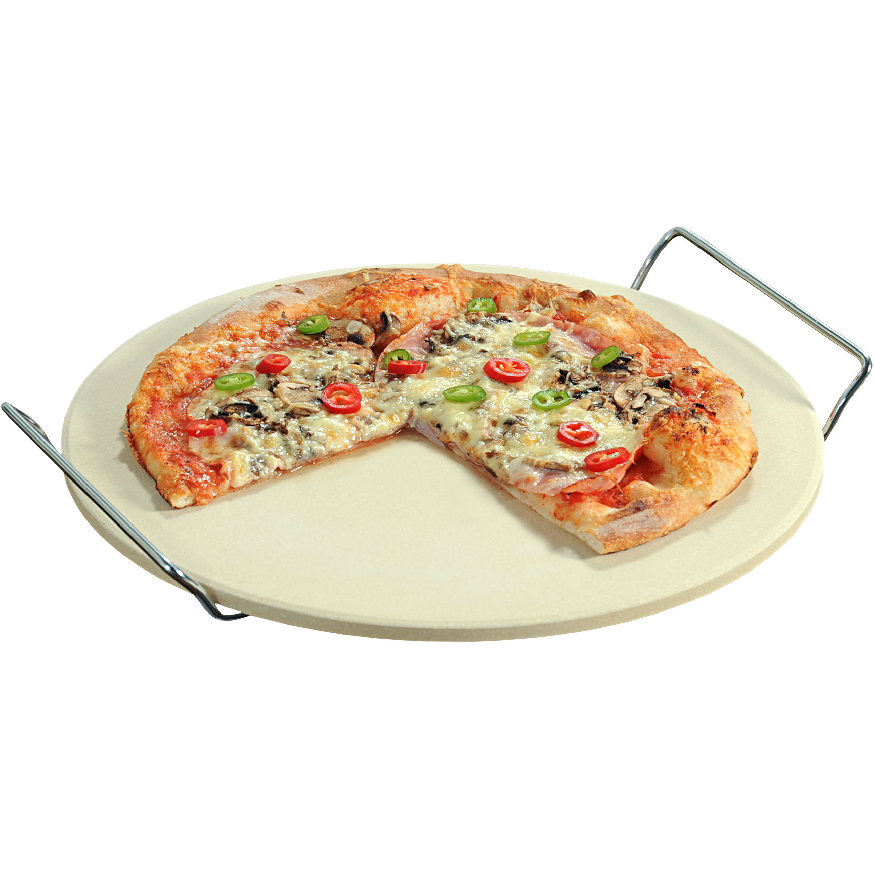 Ronde pizza steen 33 cm voor in de oven-op de BBQ