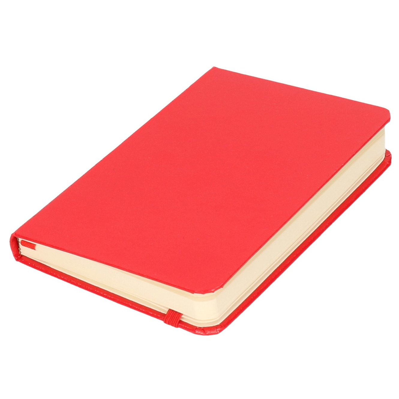Rood pocket luxe notitieboekje gelinieerd A6 formaat 80 vellen