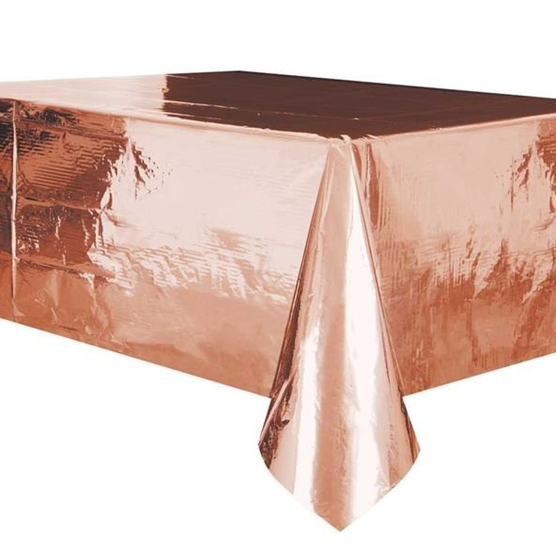 Rose gouden folie tafelkleed-tafellaken 137 x 274 cm rechthoekig