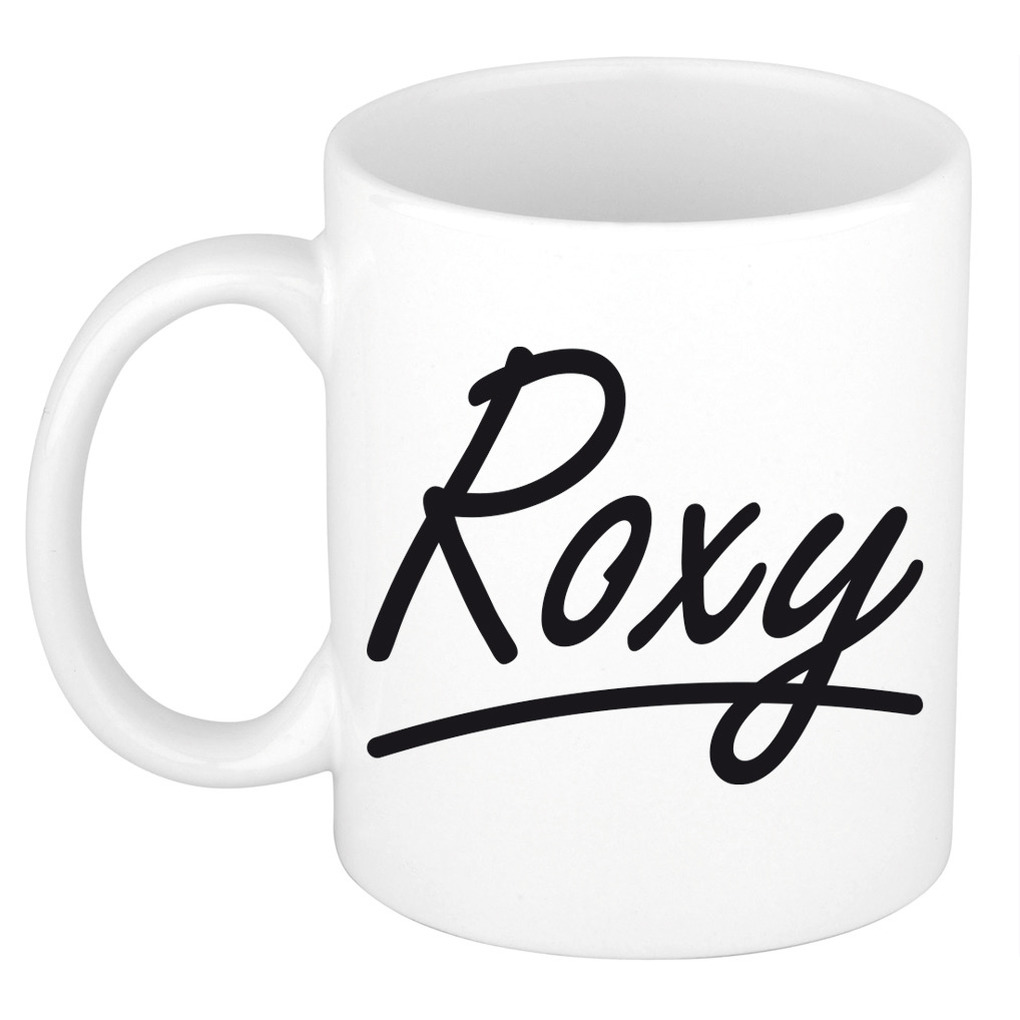 Roxy voornaam kado beker-mok sierlijke letters gepersonaliseerde mok met naam