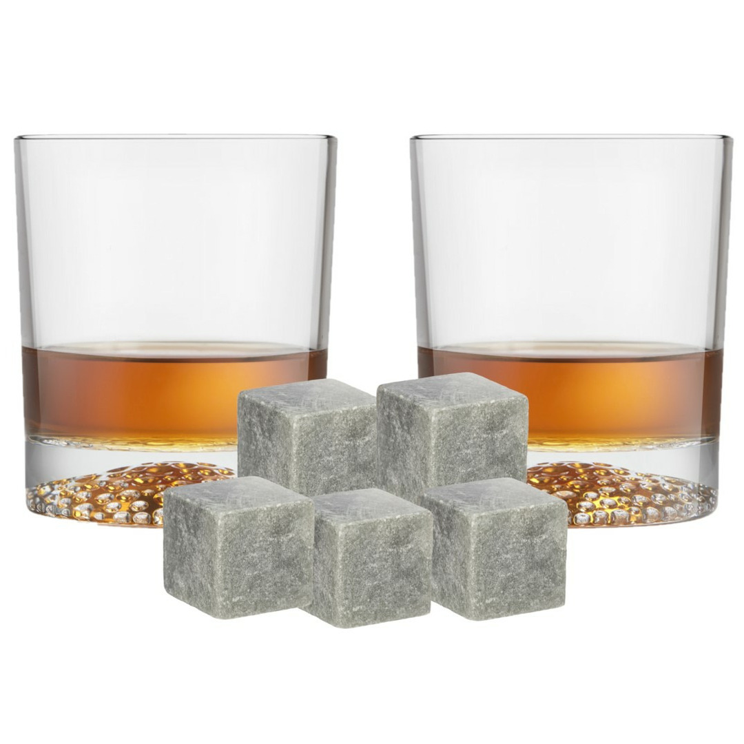 Royal Leerdam whiskyglazen set 4x stuks 290 ml 9x whisky ijsblokstenen
