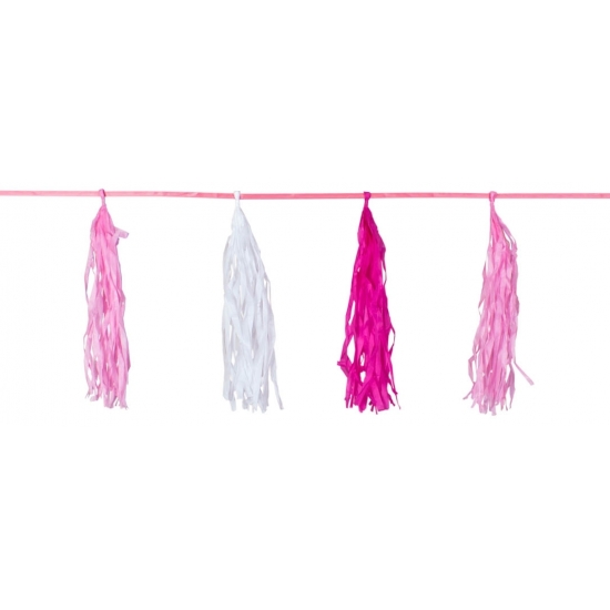 Roze meisjes geboren thema feest slingers van 3 meter