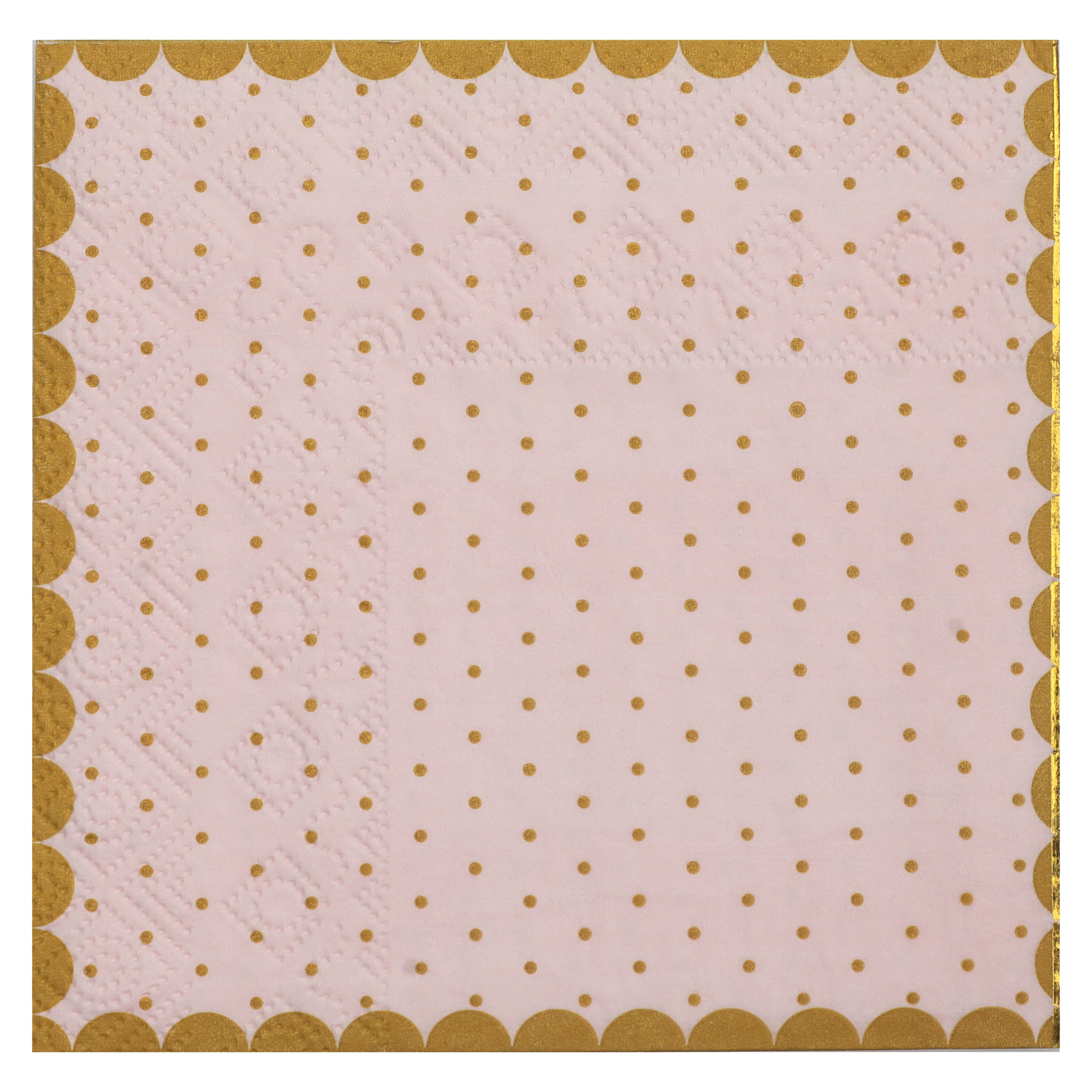 Santex feest servetten - stippen - 20x stuks - 25 x 25 cm - papier - roze/goud