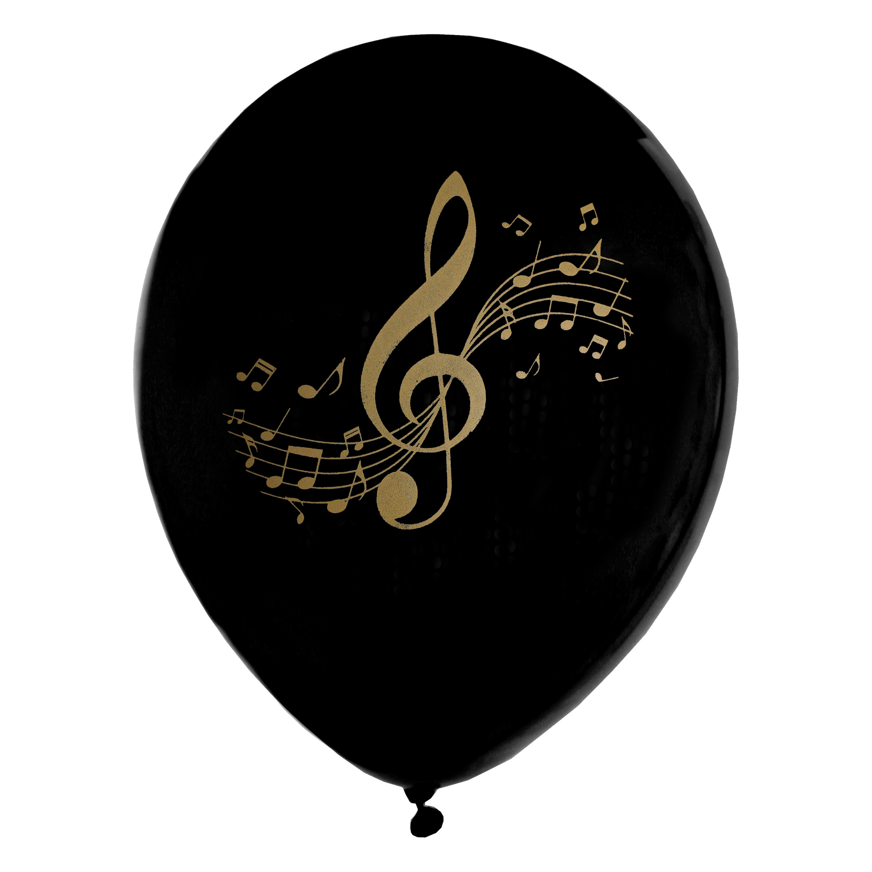 Santex muziek thema feest ballonnen 8x stuks 23 cm zwart-goud latex