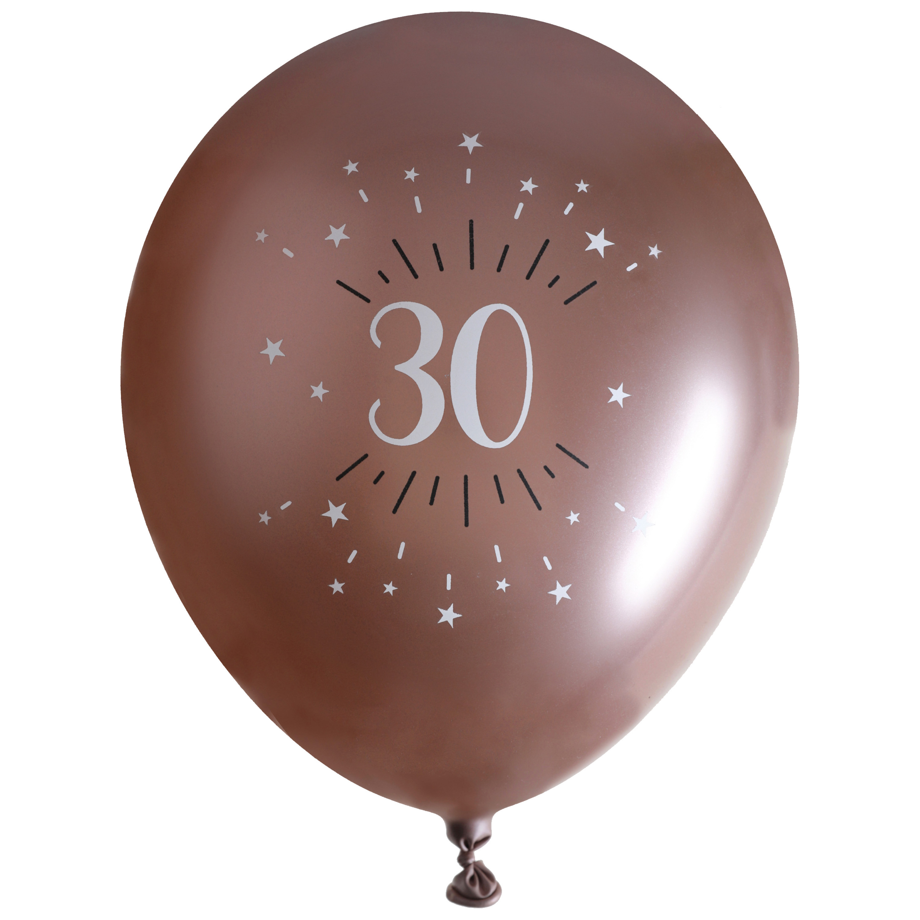 Santex verjaardag leeftijd ballonnen 30 jaar 6x stuks rosegoud 30 cm Feestartikelen