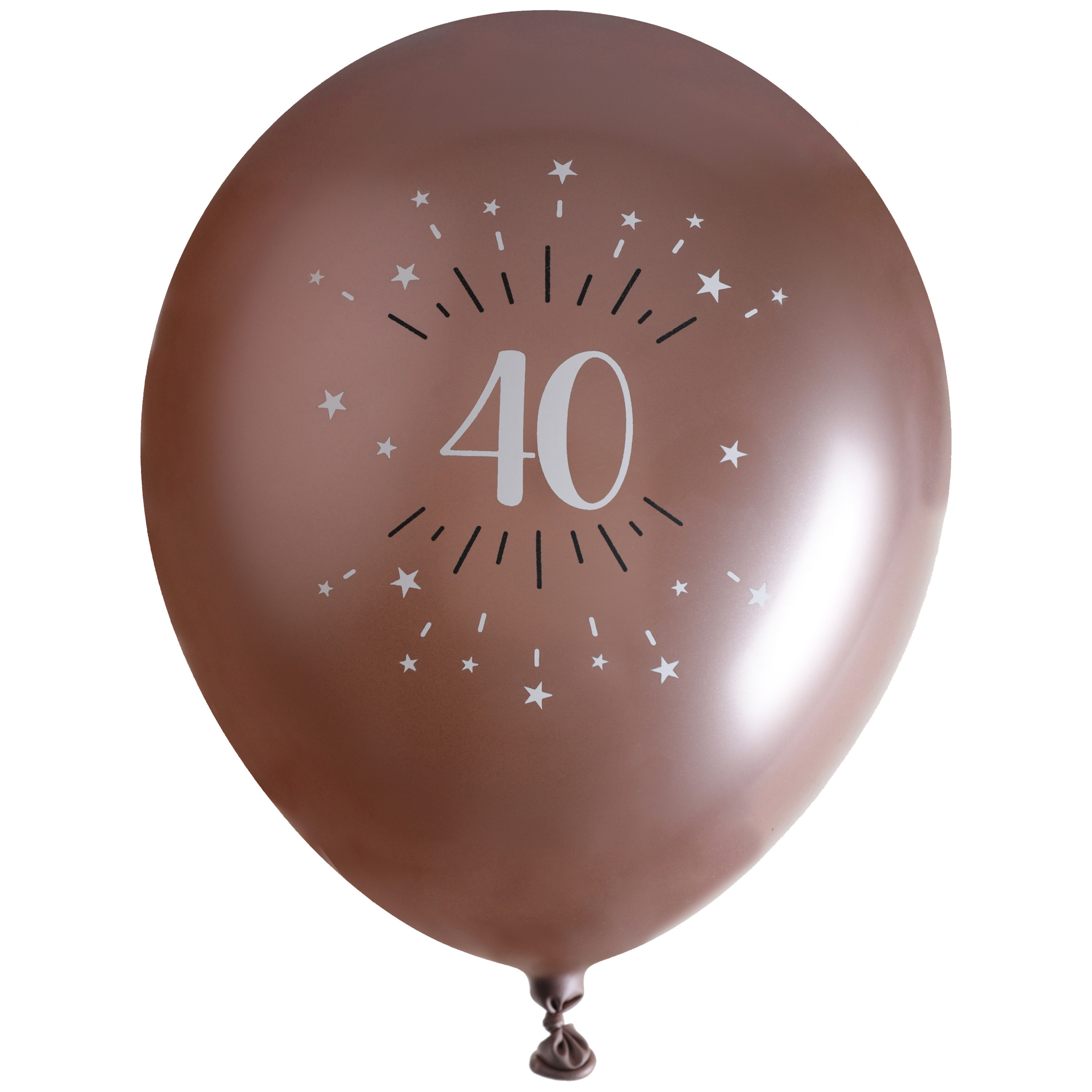 Santex verjaardag leeftijd ballonnen 40 jaar 6x stuks rosegoud 30 cm Feestartikelen