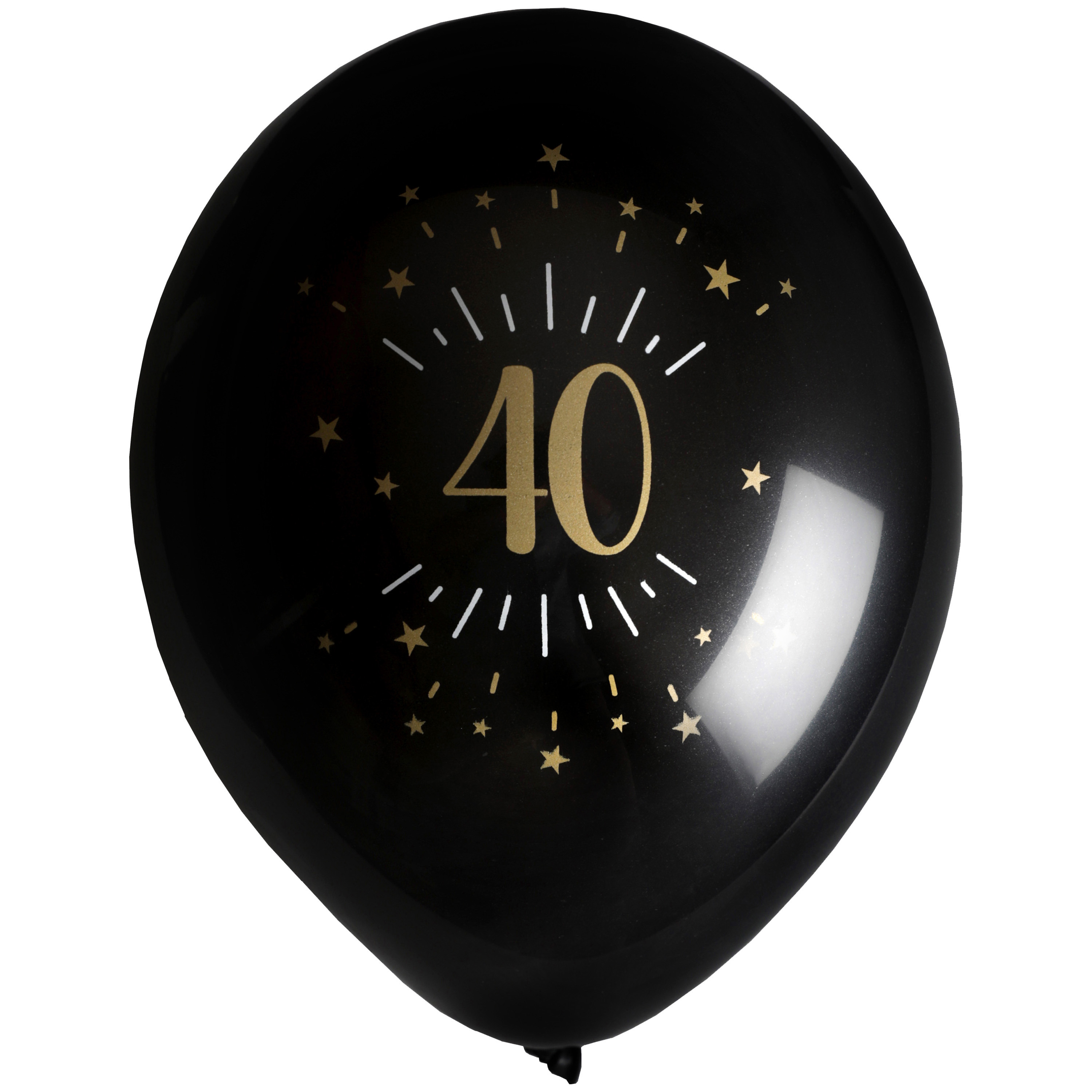 Santex verjaardag leeftijd ballonnen 40 jaar 8x stuks zwart-goud 23 cm Feestartikelen