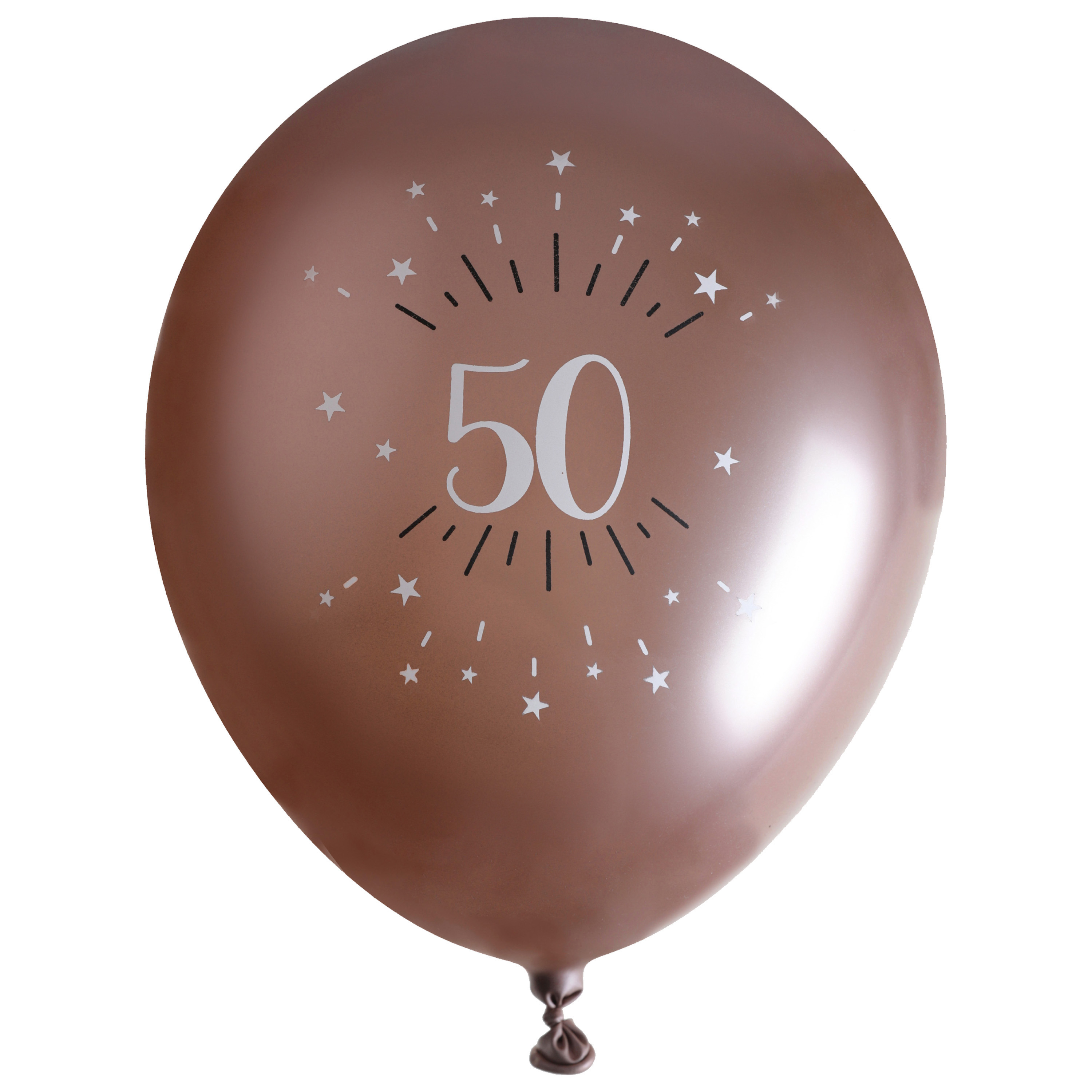 Santex verjaardag leeftijd ballonnen 50 jaar 6x stuks rosegoud 30 cm Abraham-Sarah