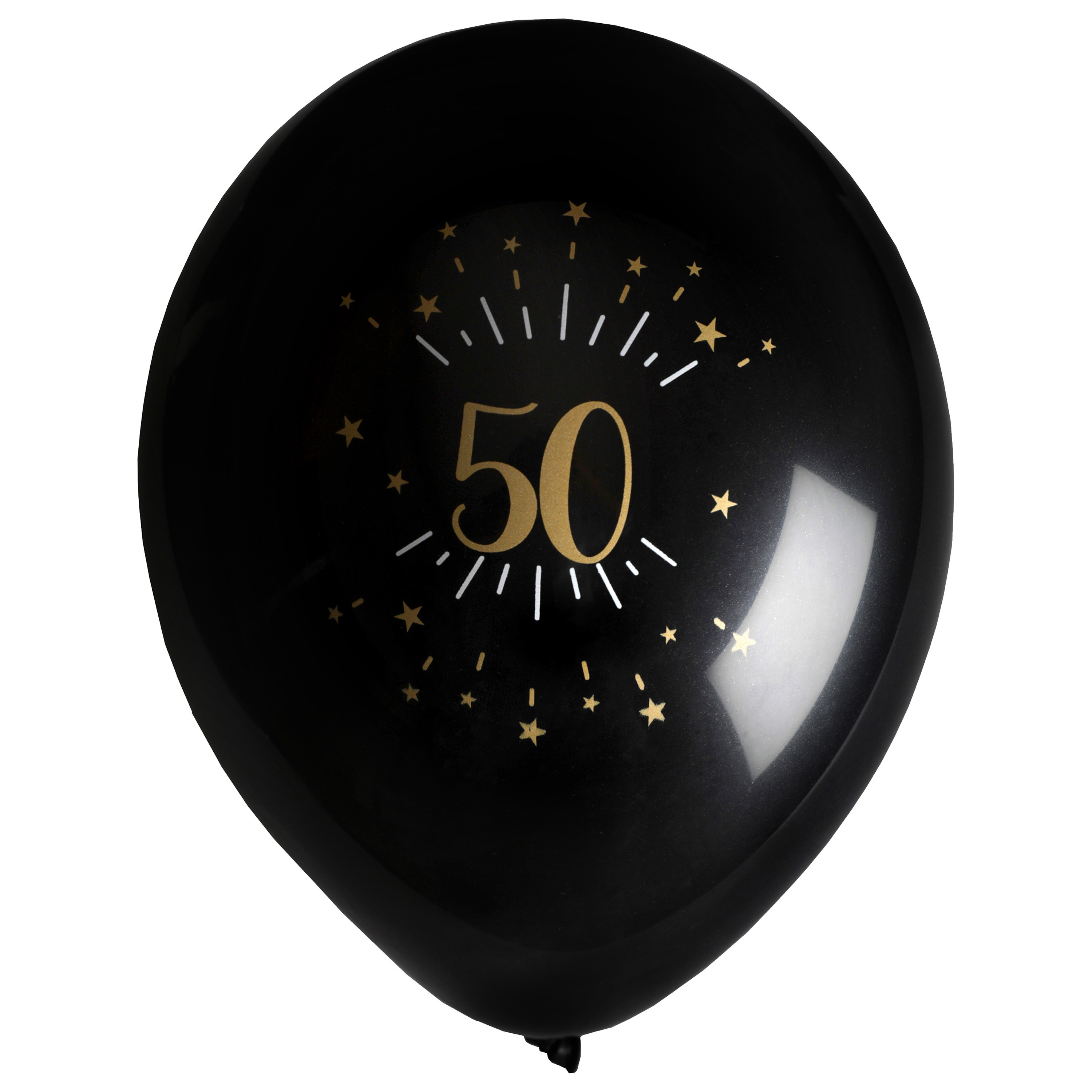 Santex verjaardag leeftijd ballonnen 50 jaar 8x stuks zwart-goud 23 cm Abraham-Sarah
