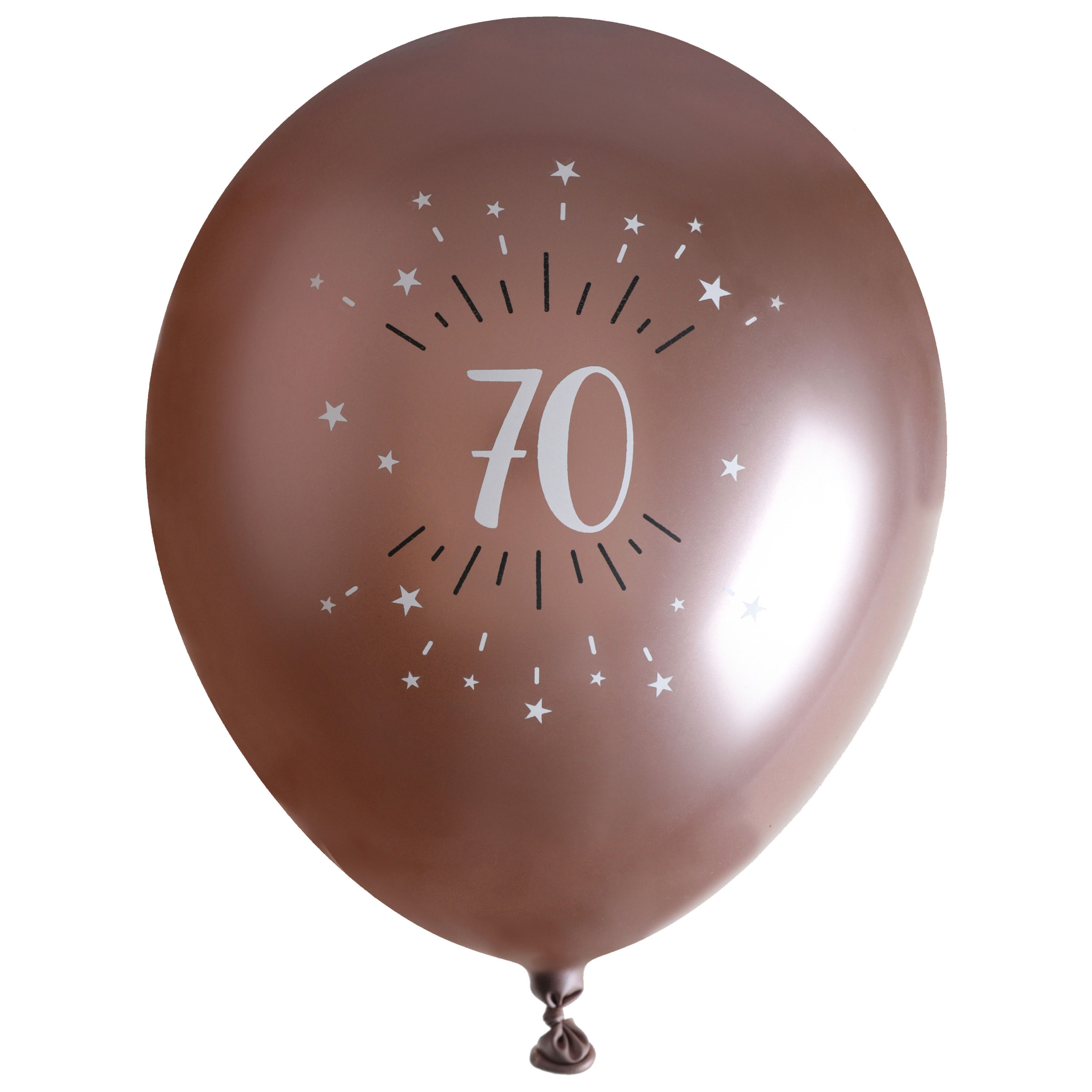 Santex verjaardag leeftijd ballonnen 70 jaar 6x stuks rosegoud 30 cm Feestartikelen