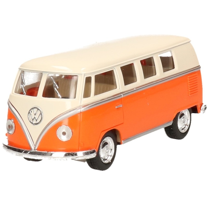 Schaalmodel Volkswagen T1 two-tone oranje-wit 13,5 cm