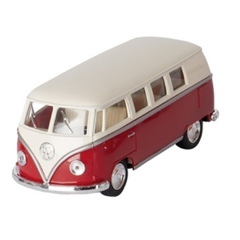 Schaalmodel Volkswagen T1 two-tone rood-wit 13,5 cm
