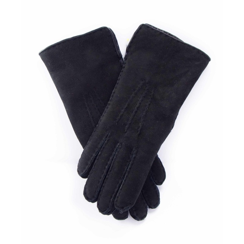Schapenvacht handschoenen zwart