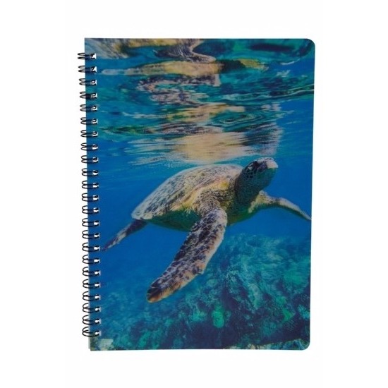 Schildpadden thema schrift-notitieblok-opschrijfboek 3D 21cm