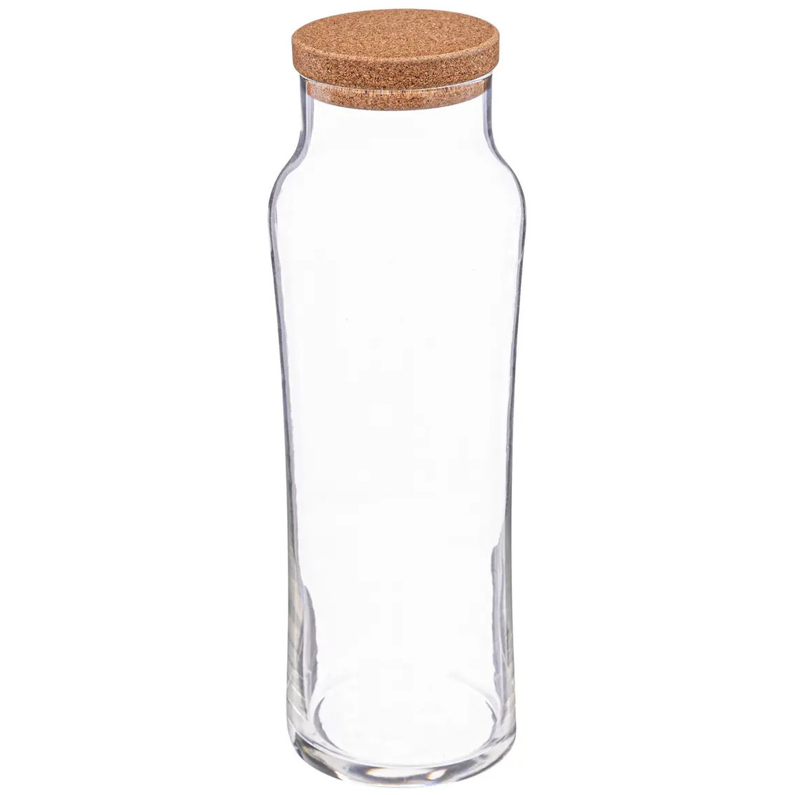 Secret de Gourmet Water Karaf met afsluitdop van kurk glas 1 Liter schenkkan