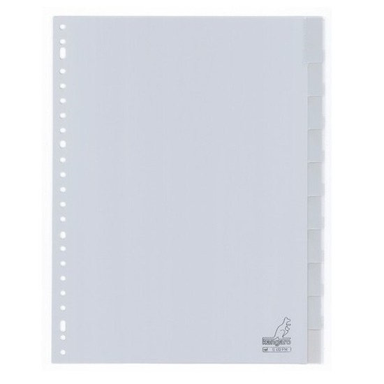 Set van 10x grijze tabbladen met vensters A4 formaat 23 gaats-rings