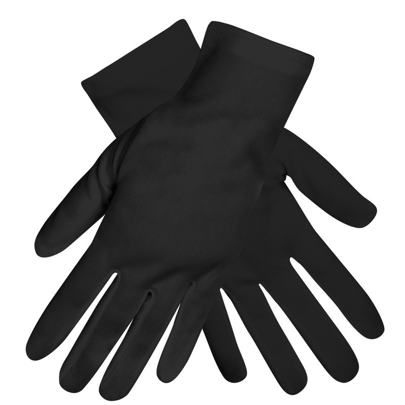 Set van 10x paar goedkope zwarte handschoenen voor volwassenen kort