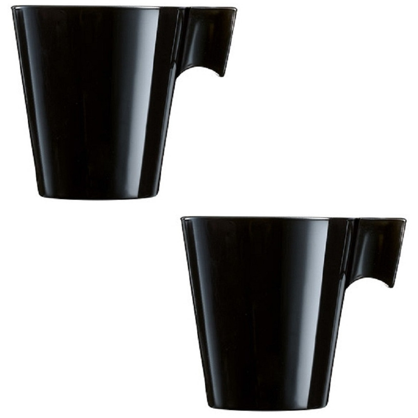 Set van 10x stuks caffe Lungo koffie-espresso mokken zwart