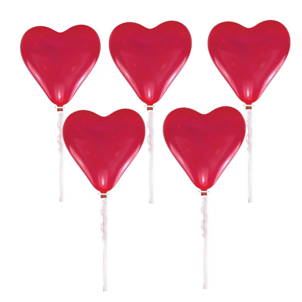 Set van 10x stuks grote rode hartjes ballonnen 60 cm