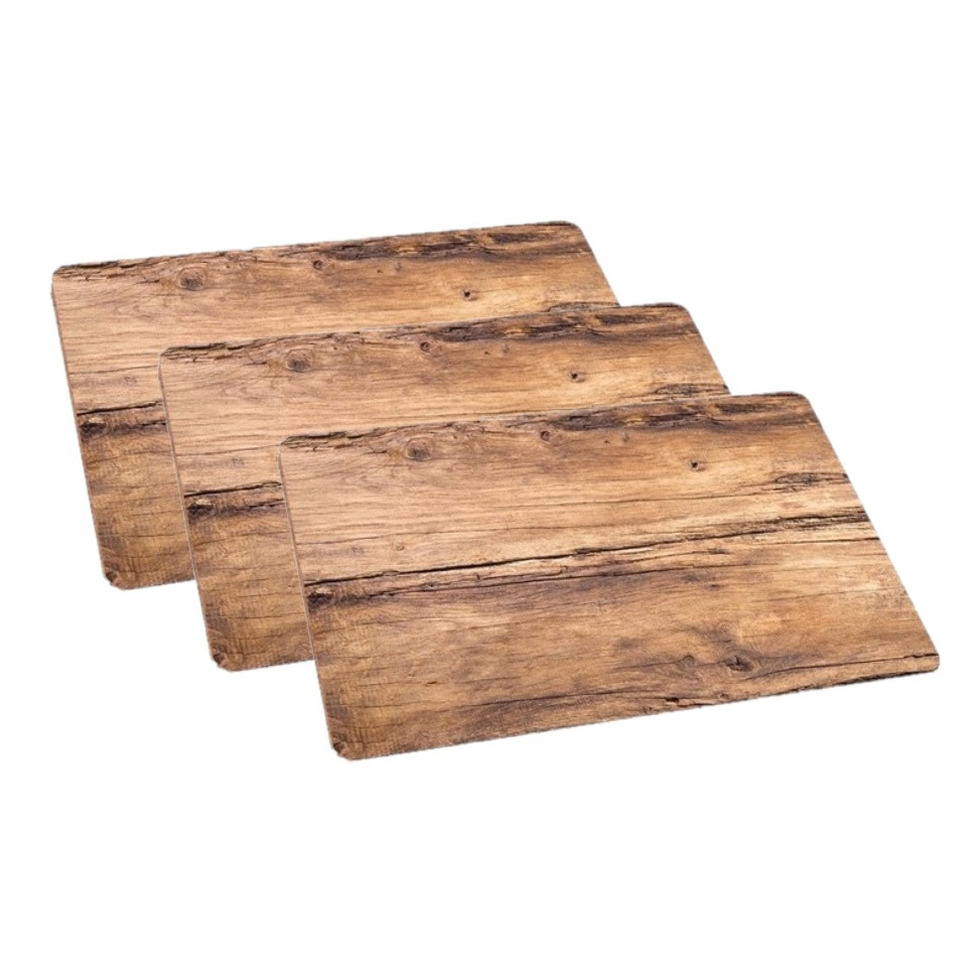 Set van 10x stuks placemats eikenhout opdruk 44 x 28,5 cm
