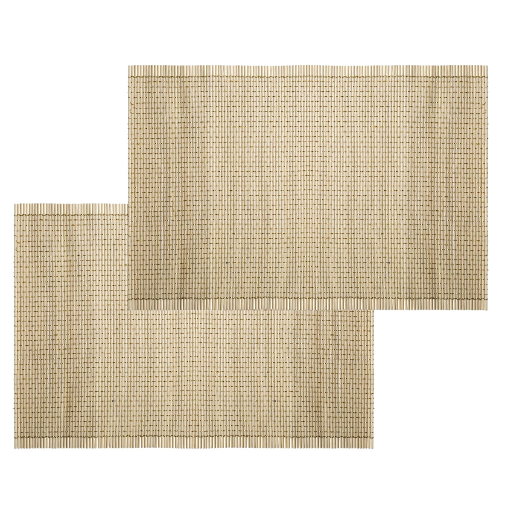 Set van 12x stuks placemats beige bamboe 45 x 30 cm