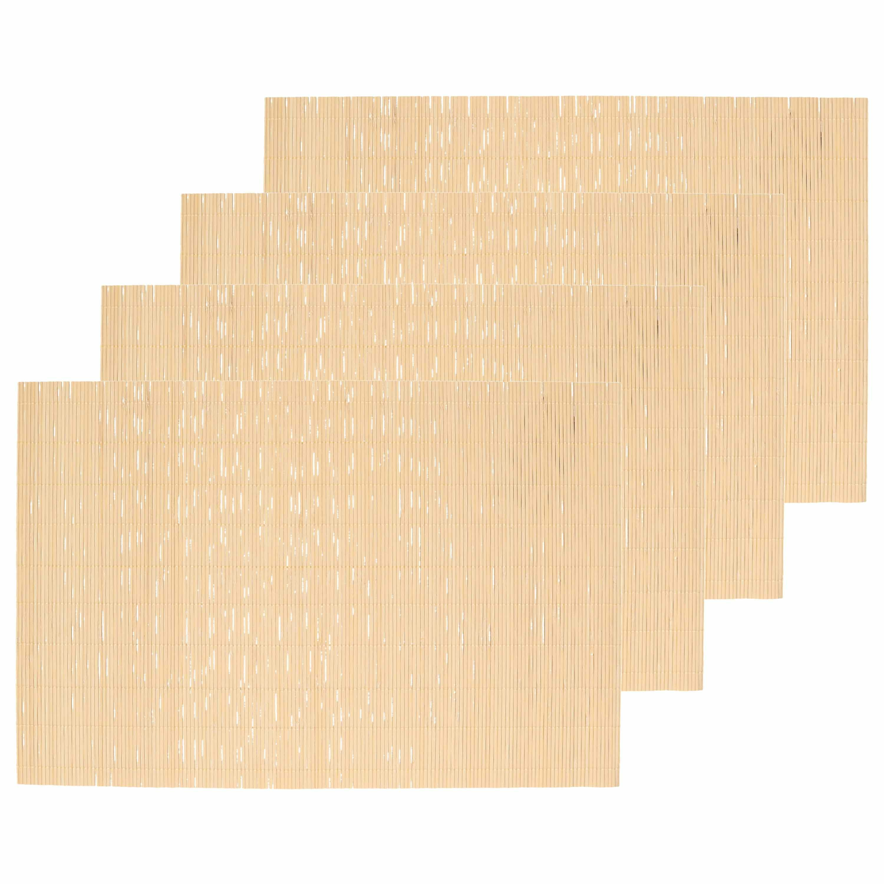 Set van 12x stuks placemats naturel bamboe 45 x 30 cm