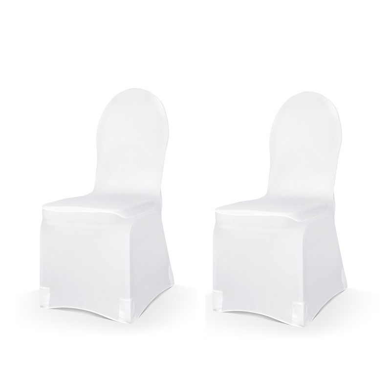 Set van 12x stuks universele witte elastische stoelhoezen 50 x 105 cm