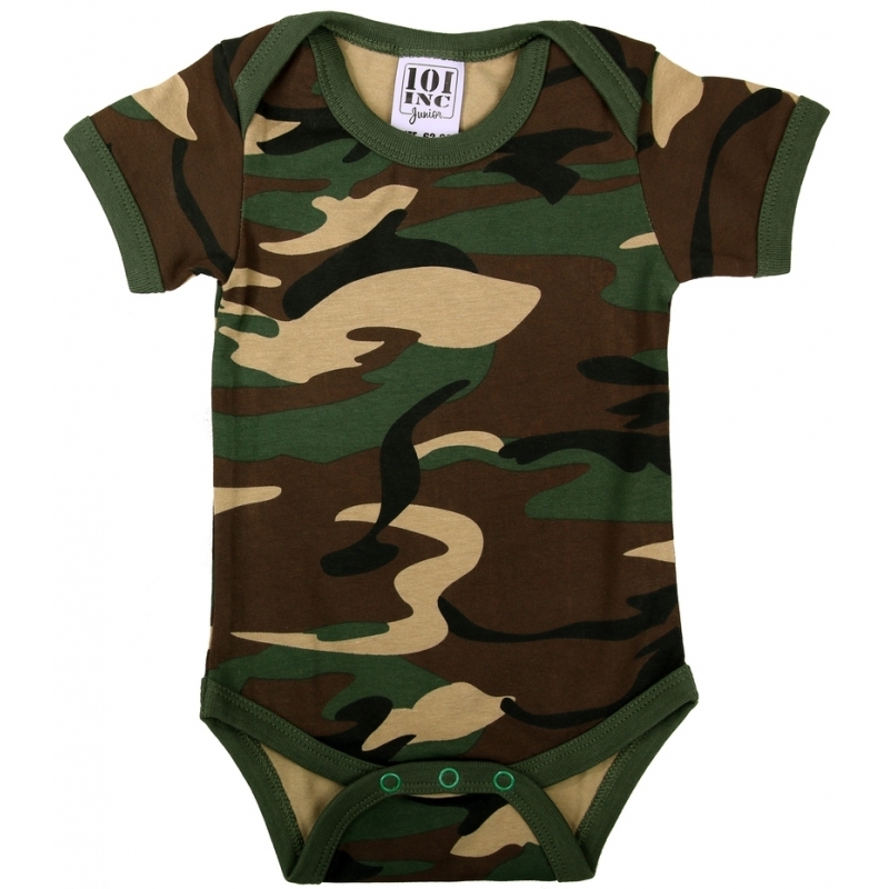 Set van 2x stuks baby rompertje army camouflage print, maat: 62-68 (2-6 mnd)