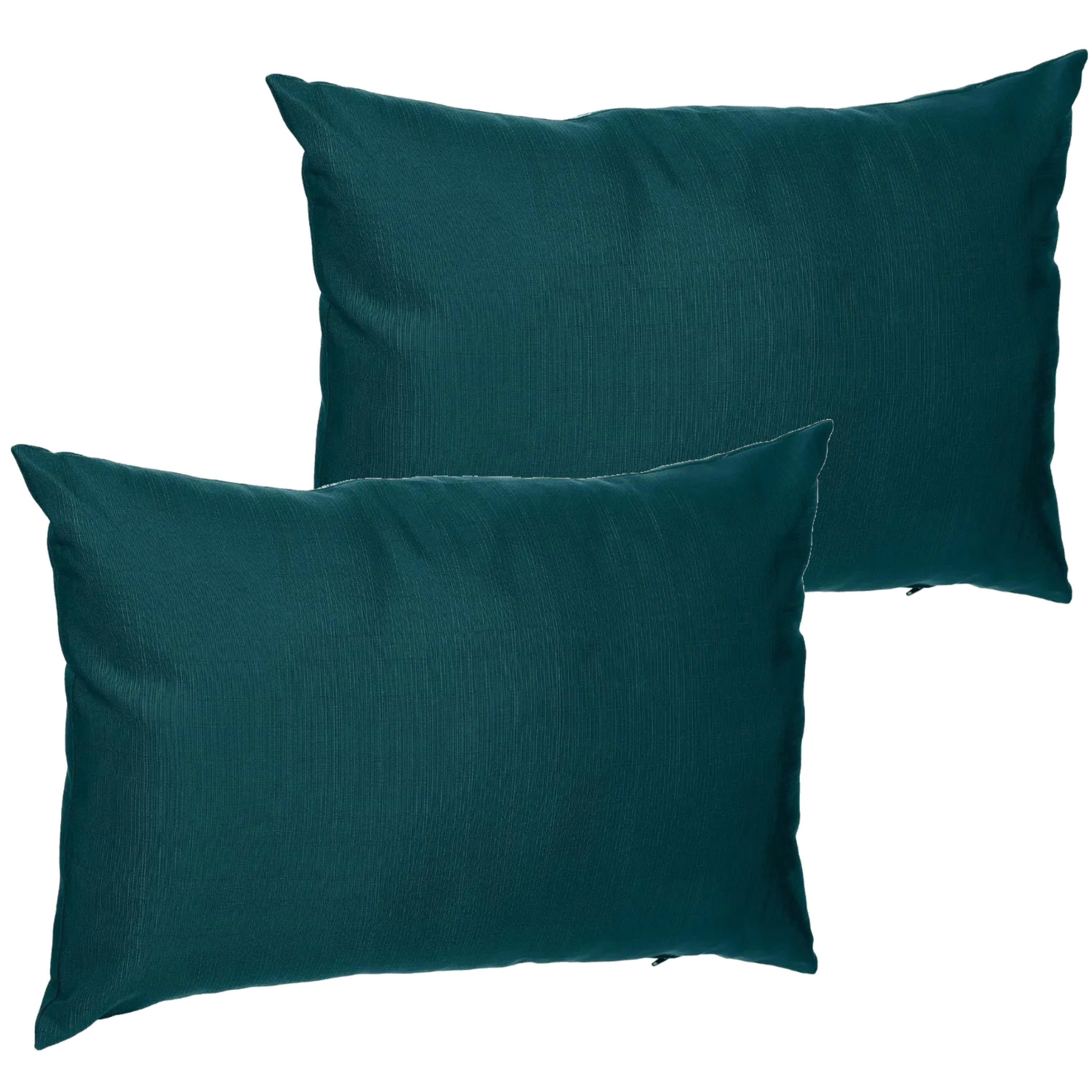 Set van 2x stuks bank-sier-tuin kussens voor binnen en buiten in de kleur emerald groen 30 x 50 x 10