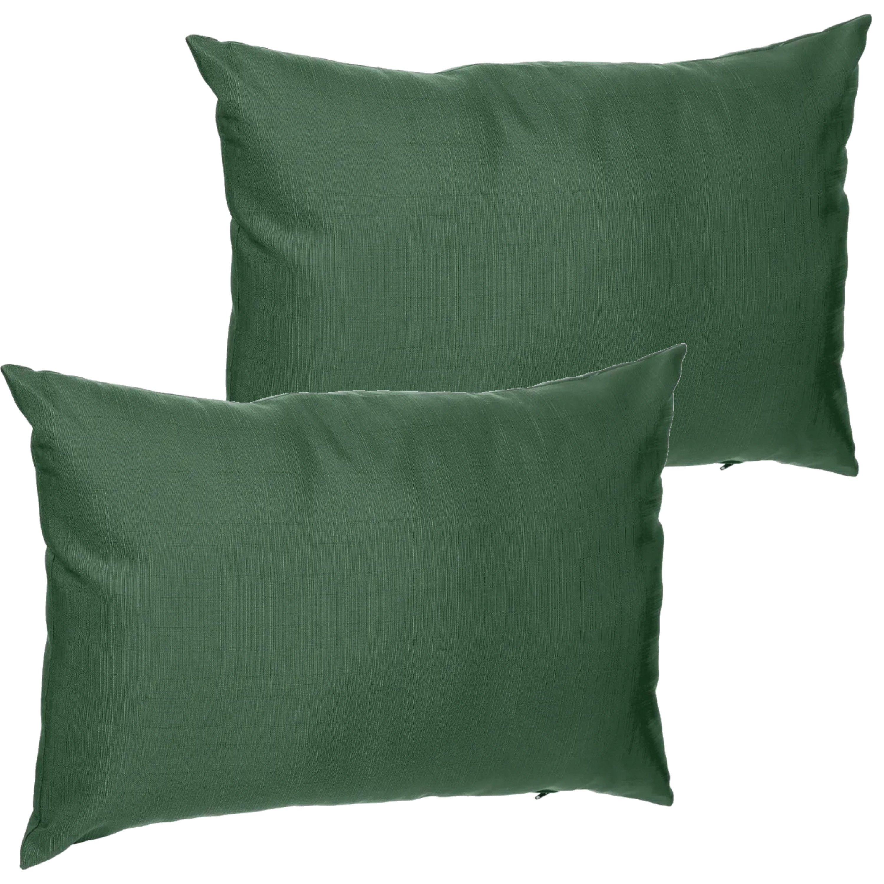 Set van 2x stuks bank-sier-tuin kussens voor binnen en buiten in de kleur olijf groen 30 x 50 x 10 c