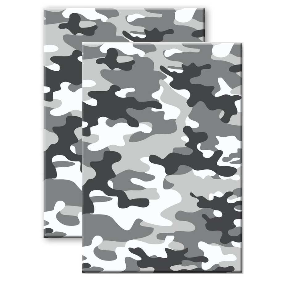 Set van 2x stuks camouflage-legerprint luxe schrift-notitieboek grijs gelinieerd A5 formaat