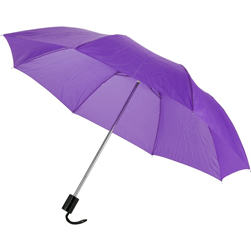Set van 2x stuks compacte paraplu paars 56 cm