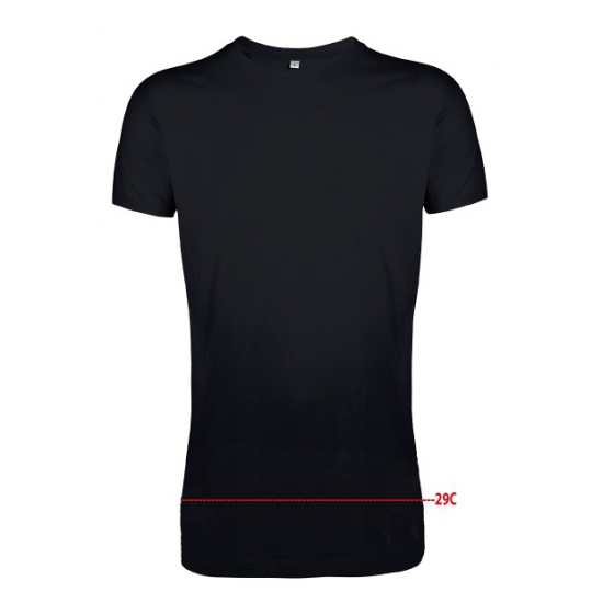 Set van 2x stuks extra lang formaat basic heren t-shirt zwart, maat: 2XL