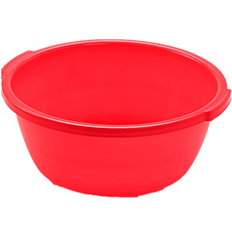 Set van 2x stuks kunststof teiltje-afwasbak rond 10 liter rood